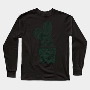 Bunny Ear Cactus // Green Long Sleeve T-Shirt